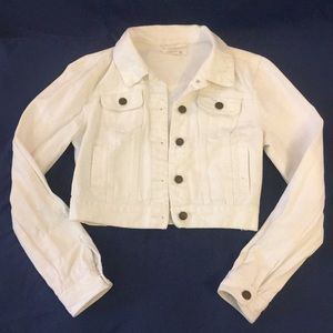 Crop Denim Jacket White